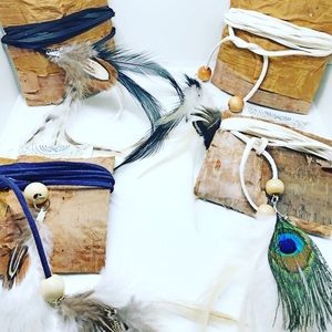 Deerskin & Feather wrap chokers